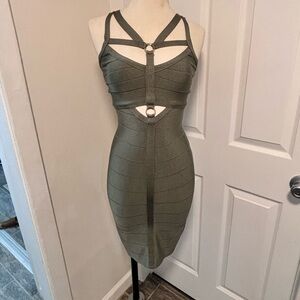 bebe Green Bodycon Dress